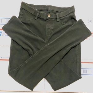 Uniqlo Denim Army Green Pull On Skinny Jeans Pants